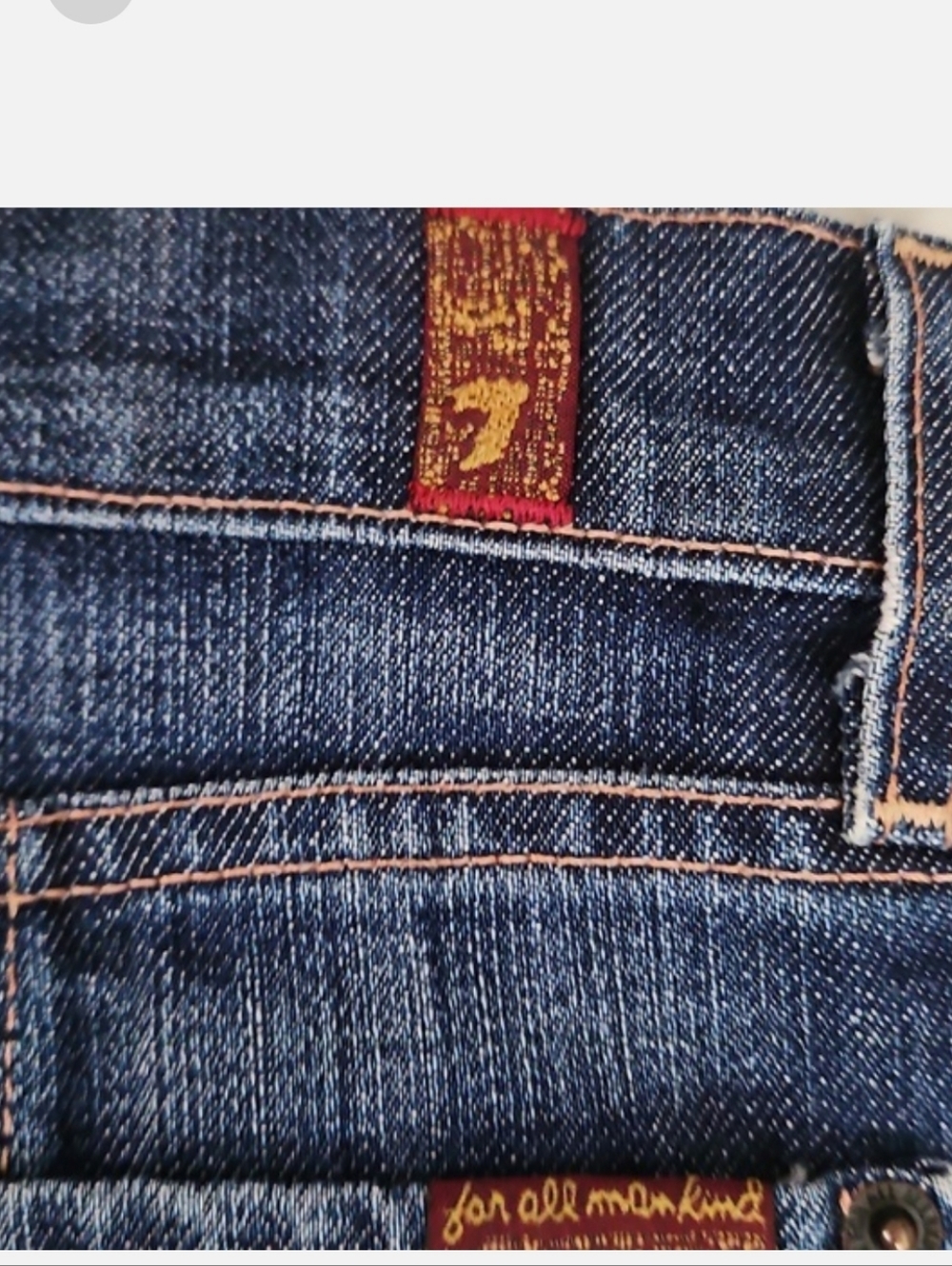 7 For All Mankind Dark Blue Denim Pencil Skirt - Picture 3 of 5